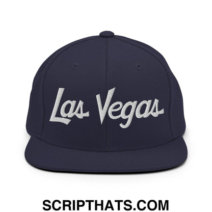 Las Vegas Script Snapback Hat Navy