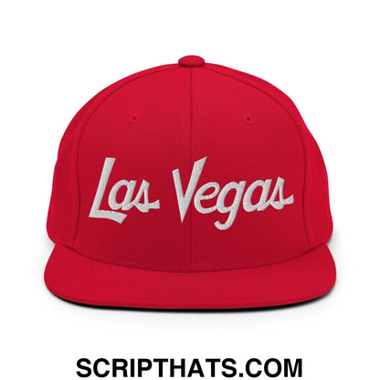 Las Vegas Script Snapback Hat Red