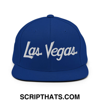 Las Vegas Script Snapback Hat Royal Blue