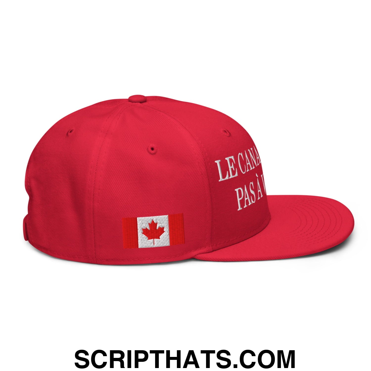 Le Canada N'est Pas À Vendre 1867 Flag Embroidered Flat Bill Brim Snapback Hat Red