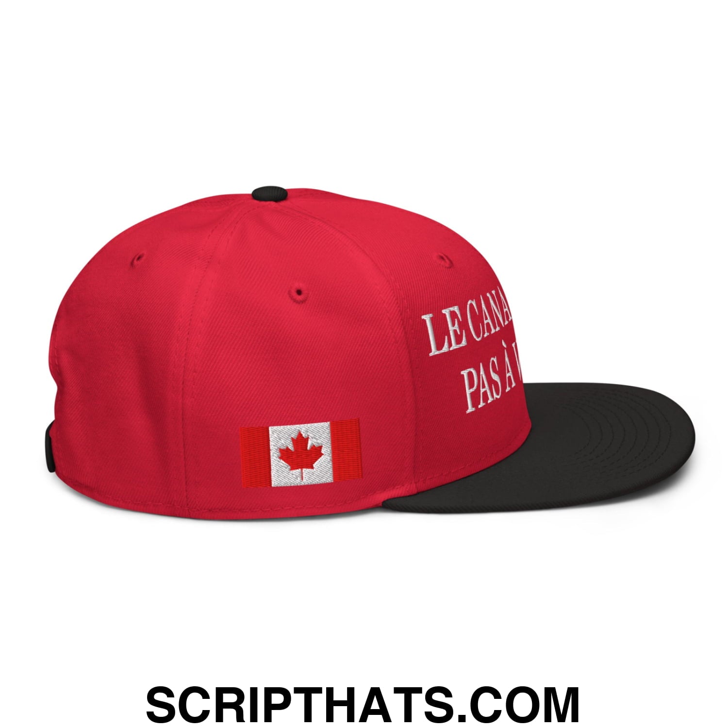 Le Canada N'est Pas À Vendre 1867 Flag Embroidered Flat Bill Brim Snapback Hat Black Red Red