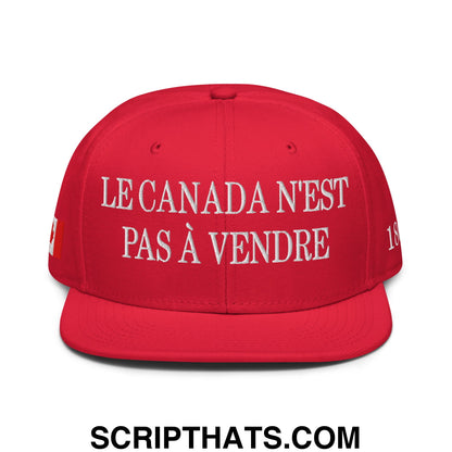 Le Canada N'est Pas À Vendre 1867 Flag Embroidered Flat Bill Brim Snapback Hat Red