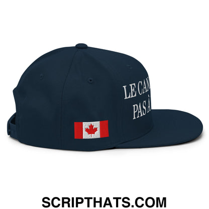 Le Canada N'est Pas À Vendre 1867 Flag Embroidered Flat Brim Bill Snapback Hat Dark Navy