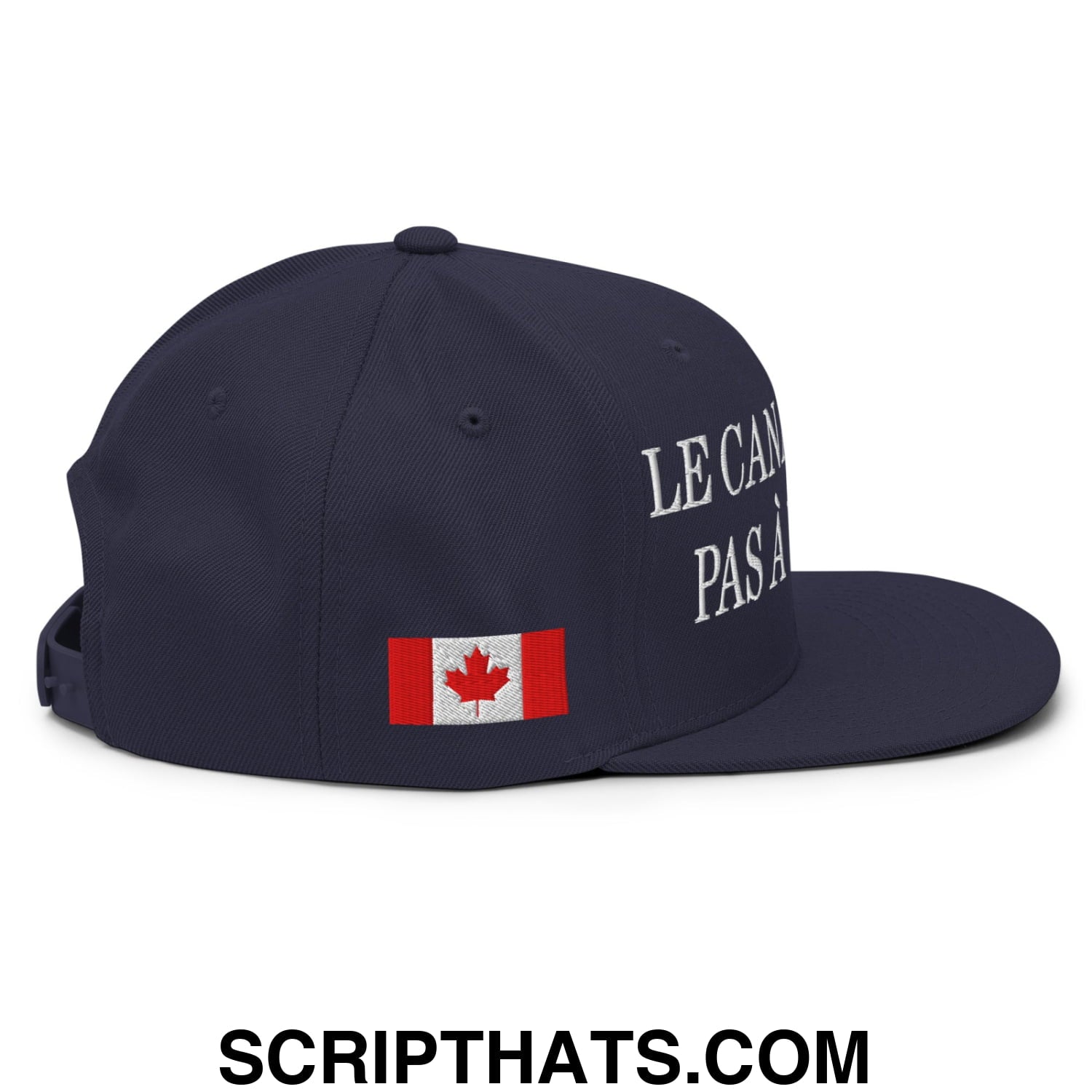 Le Canada N'est Pas À Vendre 1867 Flag Embroidered Flat Brim Bill Snapback Hat Navy