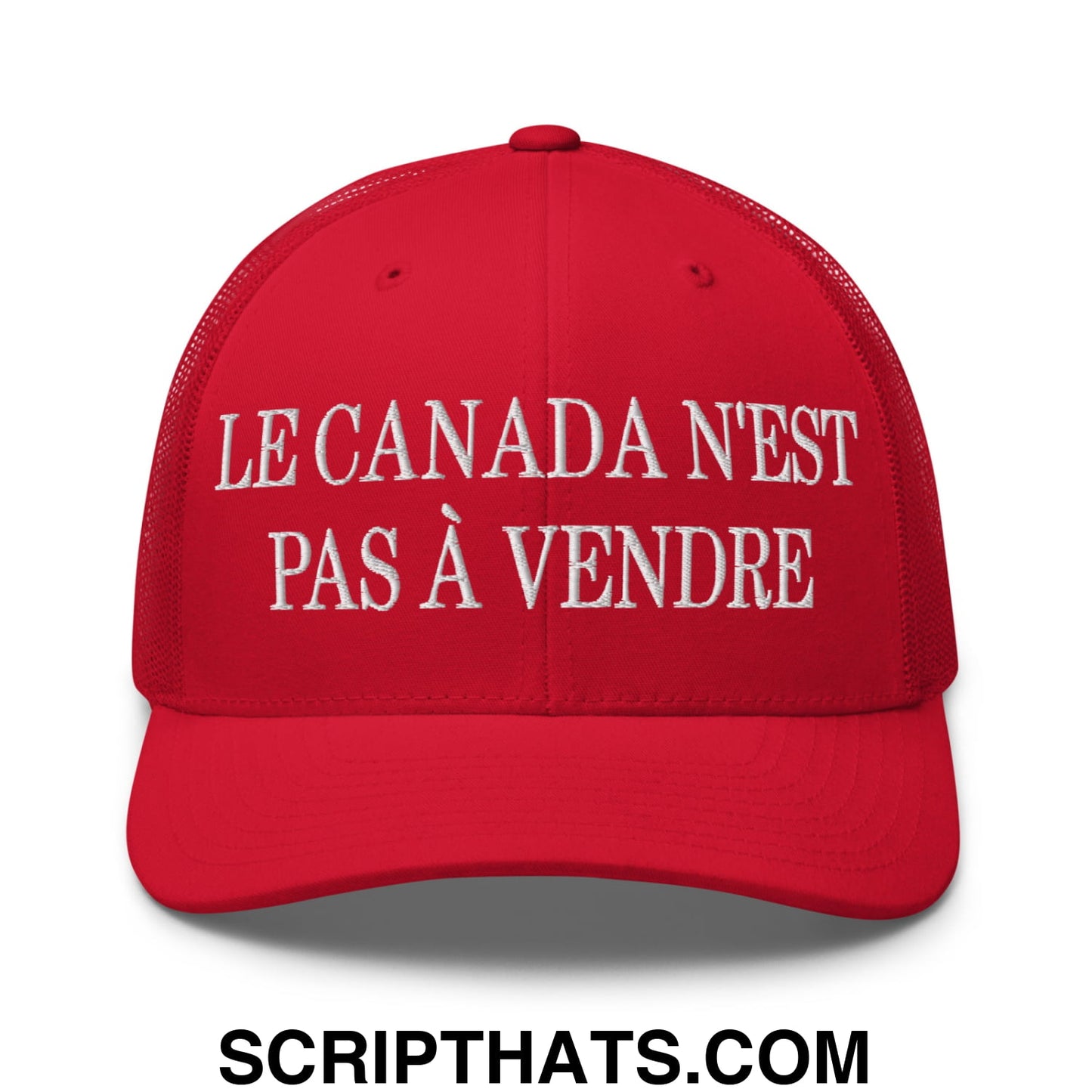 Le Canada N'est Pas À Vendre Embroidered Retro Mesh Trucker Hat Red