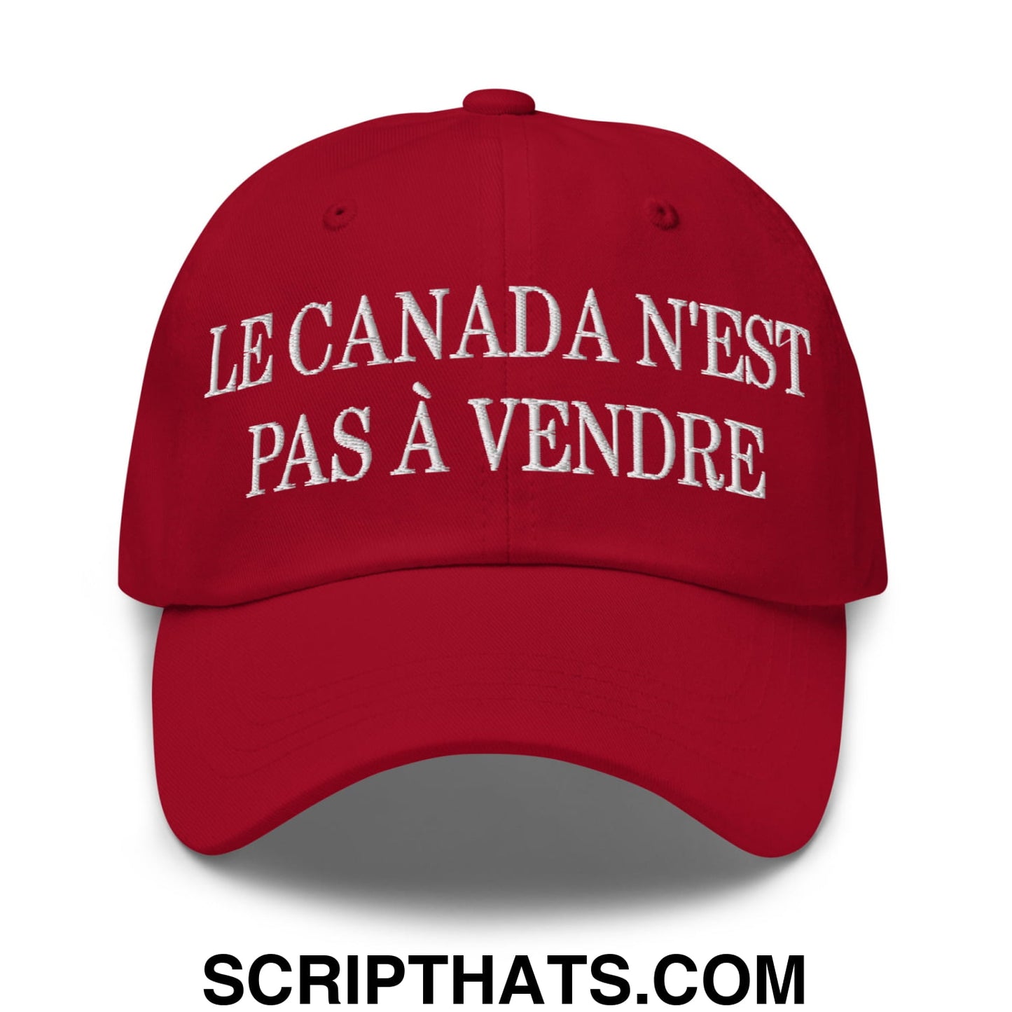 Le Canada N'est Pas À Vendre Embroidered Unstructured Dad Hat Cranberry