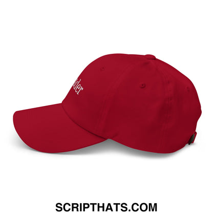 Leader Embroidered Unstructured Dad Hat Cranberry