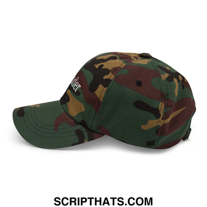 Leader Embroidered Unstructured Dad Hat Green Camo