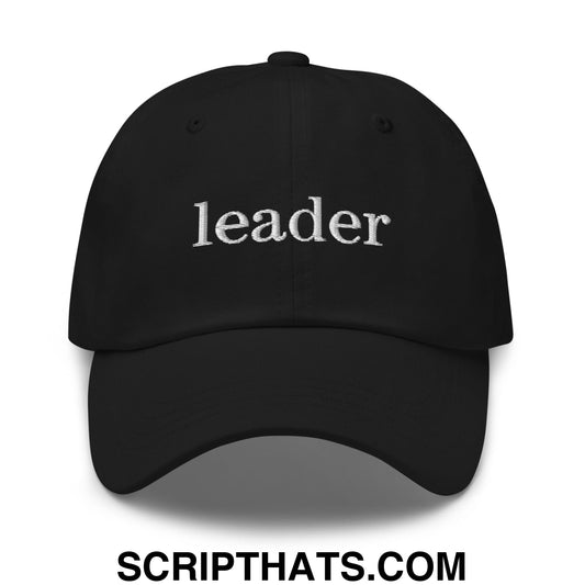 Leader Embroidered Unstructured Dad Hat Black