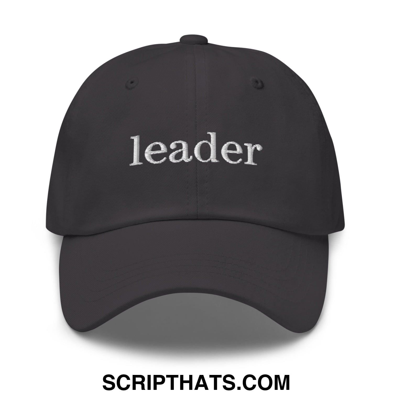 Leader Embroidered Unstructured Dad Hat Dark Grey