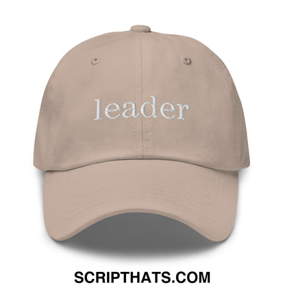 Leader Embroidered Unstructured Dad Hat Stone