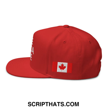 Leave Canada Alone Canada Flag Embroidered Flat Bill Brim 5 Panel Snapback Hat Red