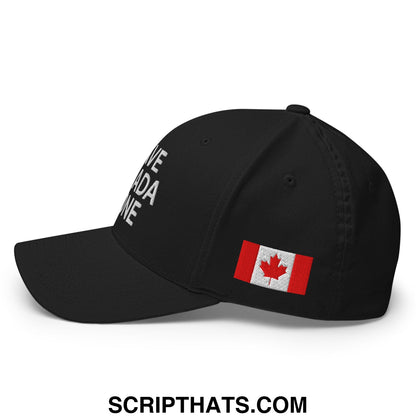 Leave Canada Alone Canada Flag Embroidered Stretch Fit Baseball Hat Black