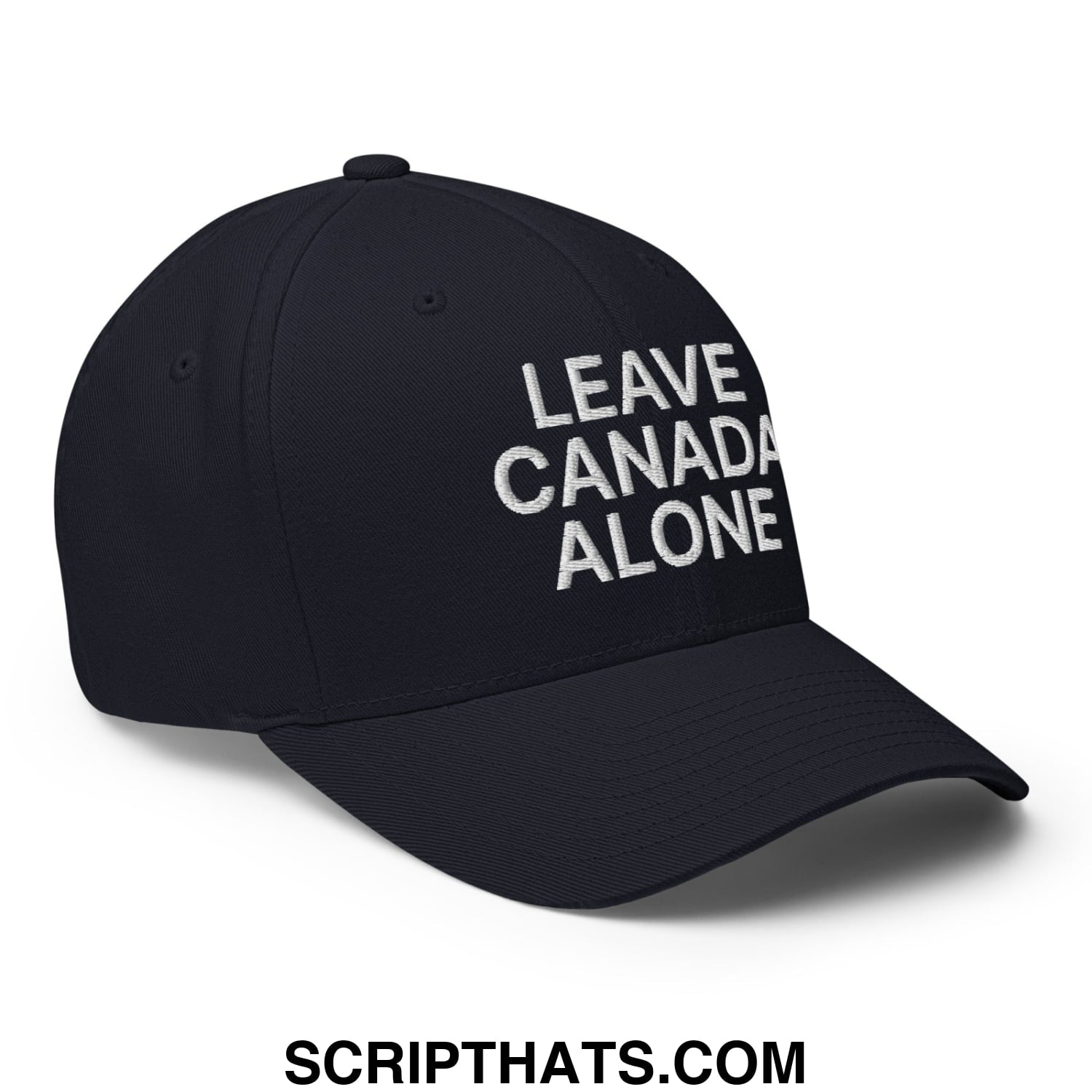 Leave Canada Alone Canada Flag Embroidered Stretch Fit Baseball Hat Dark Navy