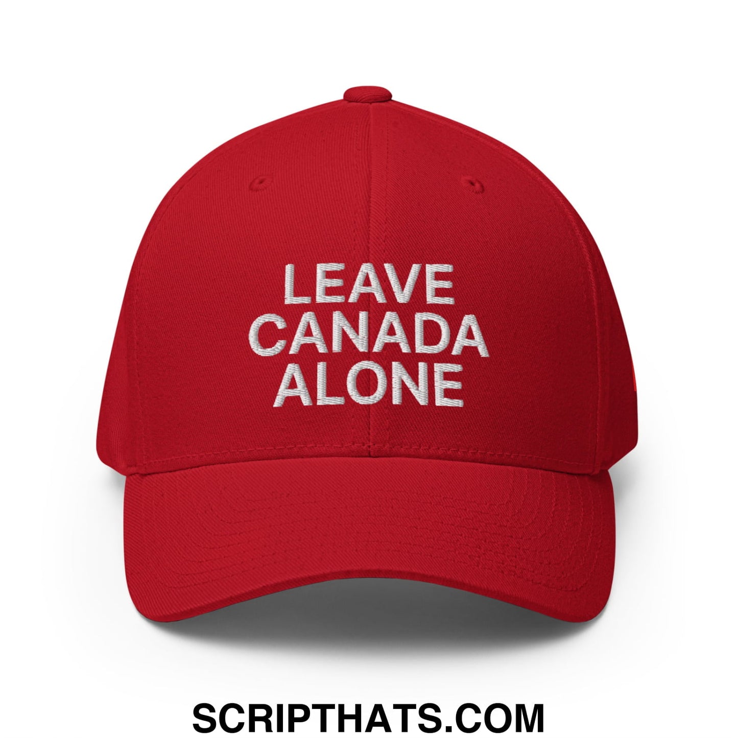 Leave Canada Alone Canada Flag Embroidered Stretch Fit Baseball Hat Red