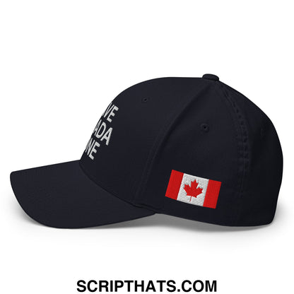 Leave Canada Alone Canada Flag Embroidered Stretch Fit Baseball Hat Dark Navy