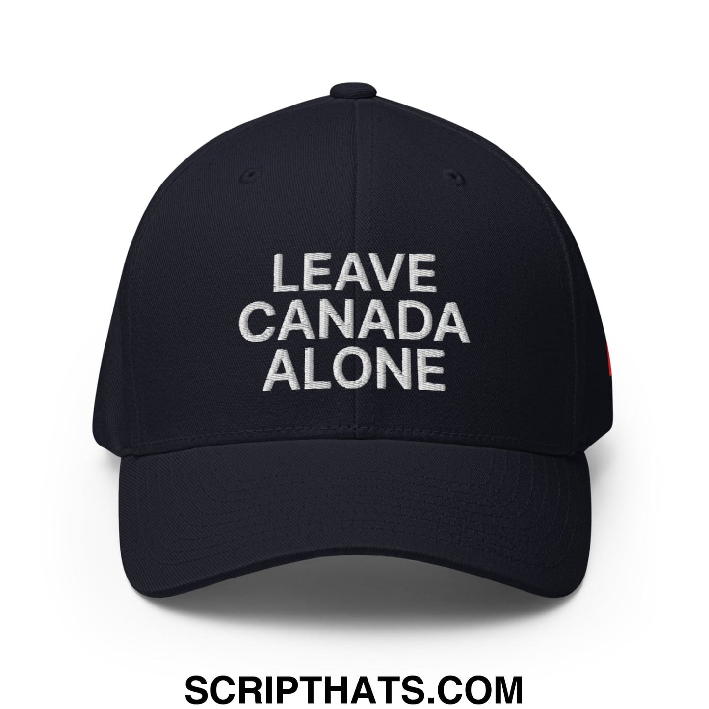 Leave Canada Alone Canada Flag Embroidered Stretch Fit Baseball Hat Dark Navy