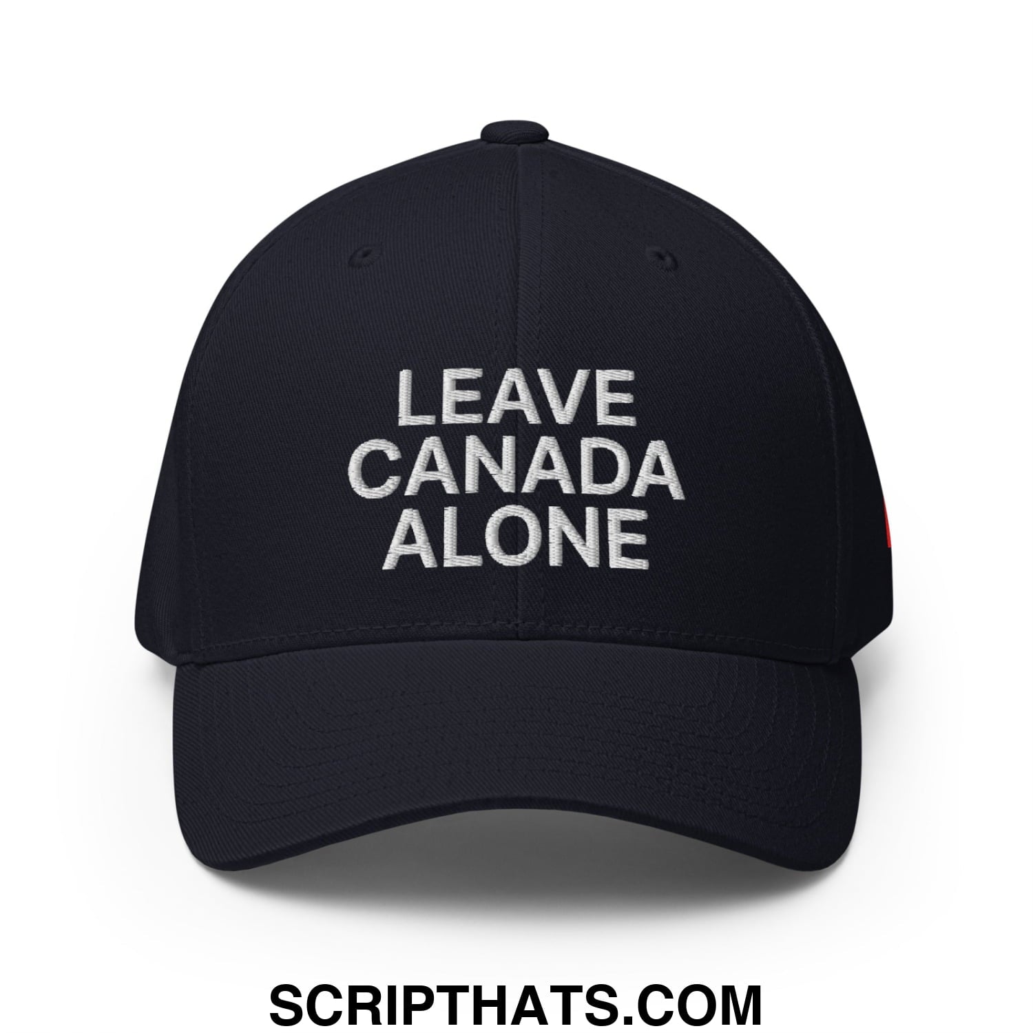 Leave Canada Alone Canada Flag Embroidered Stretch Fit Baseball Hat Dark Navy