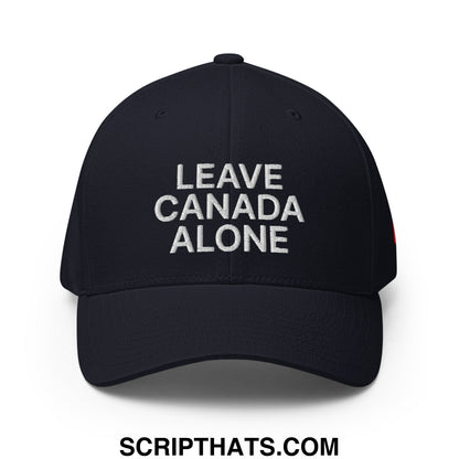 Leave Canada Alone Canada Flag Embroidered Stretch Fit Baseball Hat Dark Navy