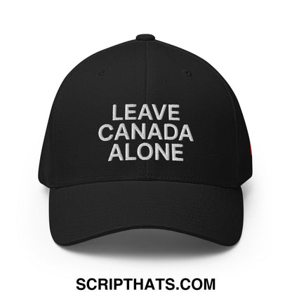 Leave Canada Alone Canada Flag Embroidered Stretch Fit Baseball Hat Black
