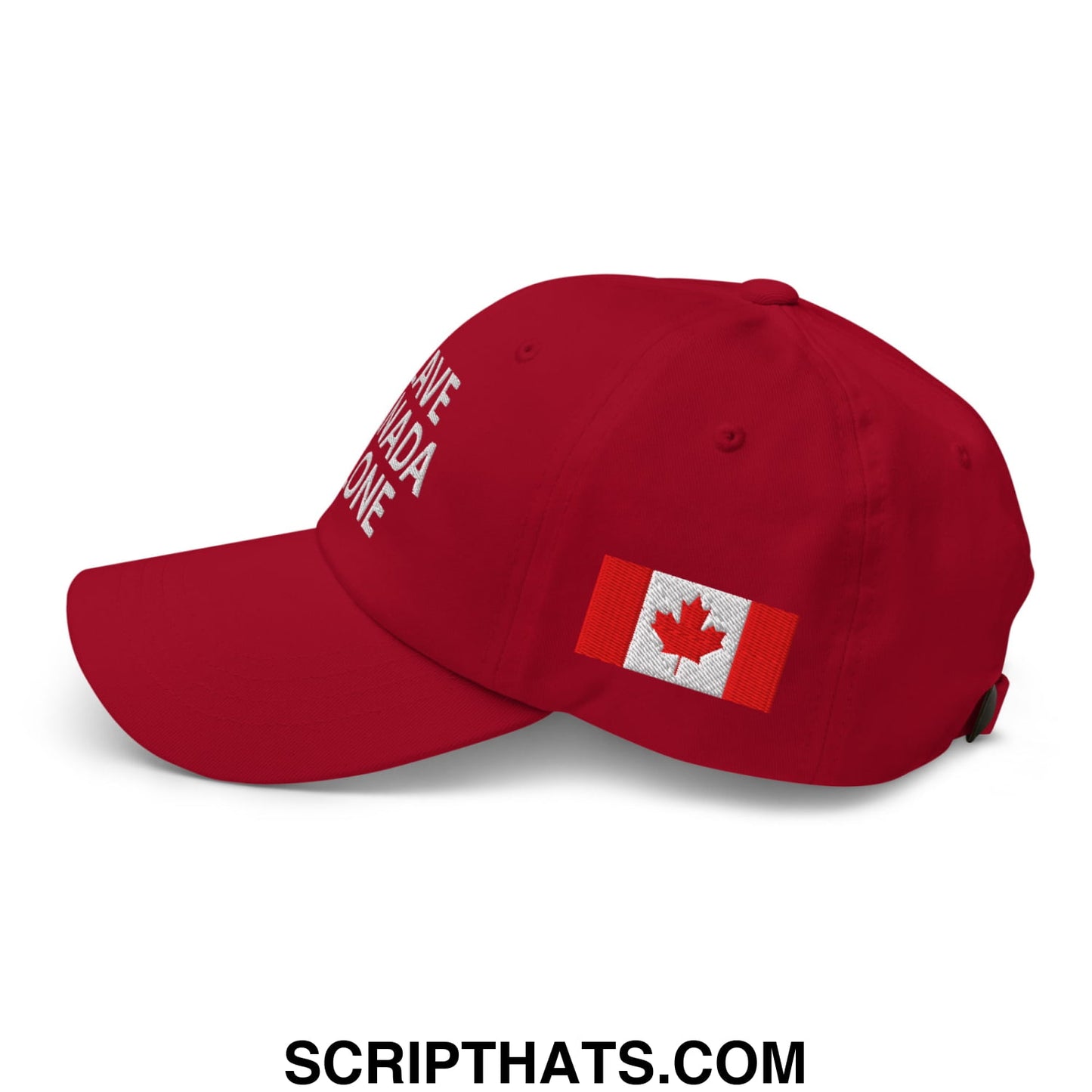 Leave Canada Alone Canada Flag Embroidered Unstructured Dad Hat Cranberry
