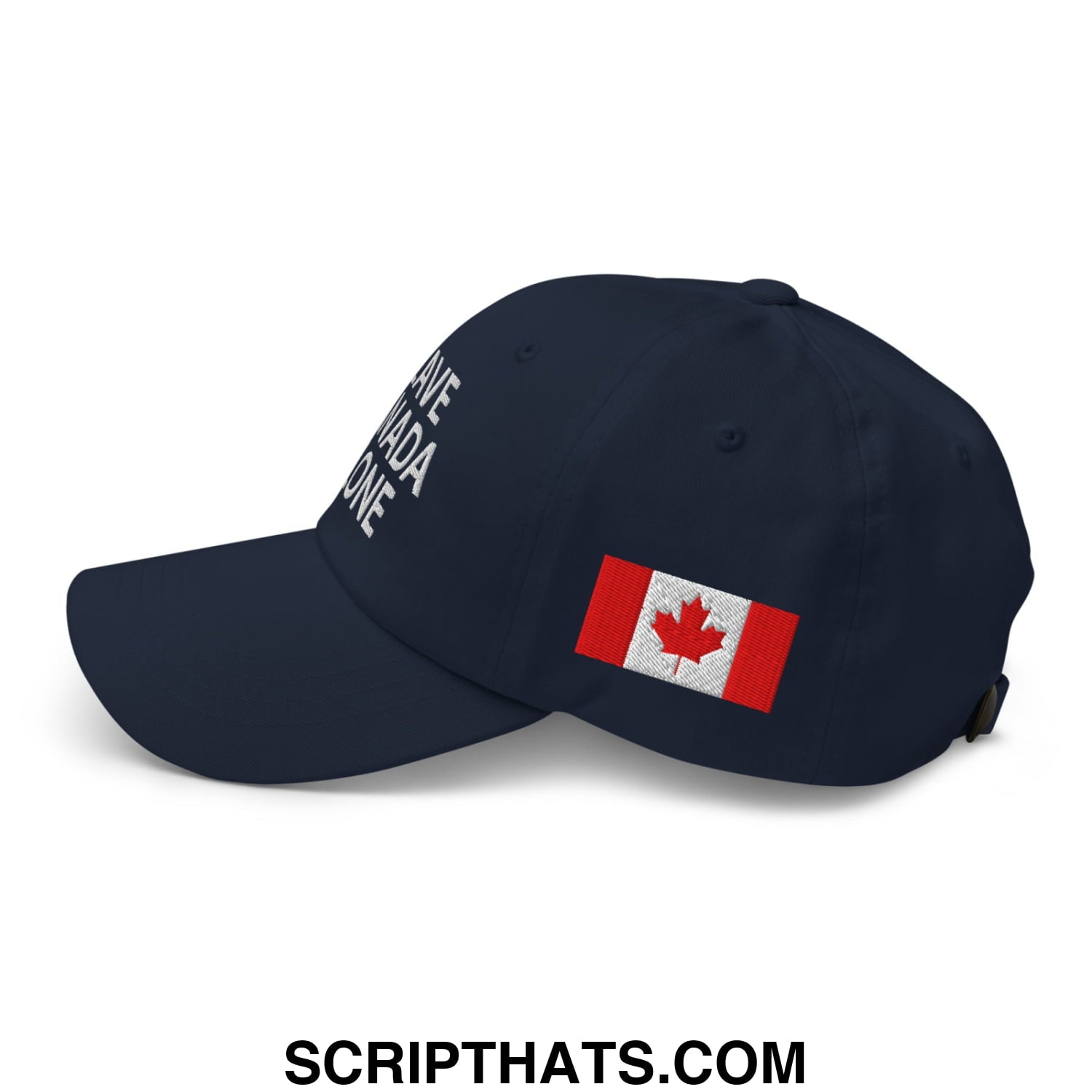 Leave Canada Alone Canada Flag Embroidered Unstructured Dad Hat Navy