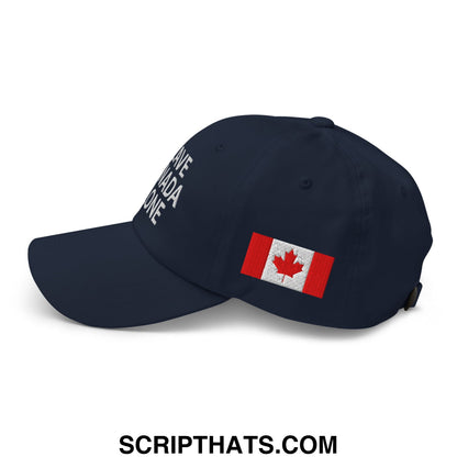 Leave Canada Alone Canada Flag Embroidered Unstructured Dad Hat Navy