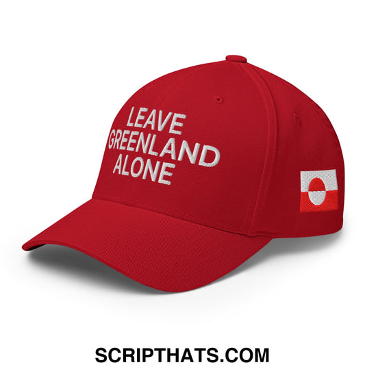 Leave Greenland Alone Embroidered Stretch Fit Baseball Hat Red