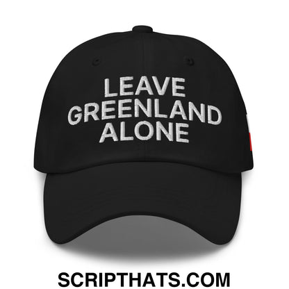 Leave Greenland Alone Embroidered Unstructured Dad Hat Black