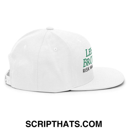 Lehman Brothers Risk Management Embroidered Flat Bill Brim Snapback Hat White