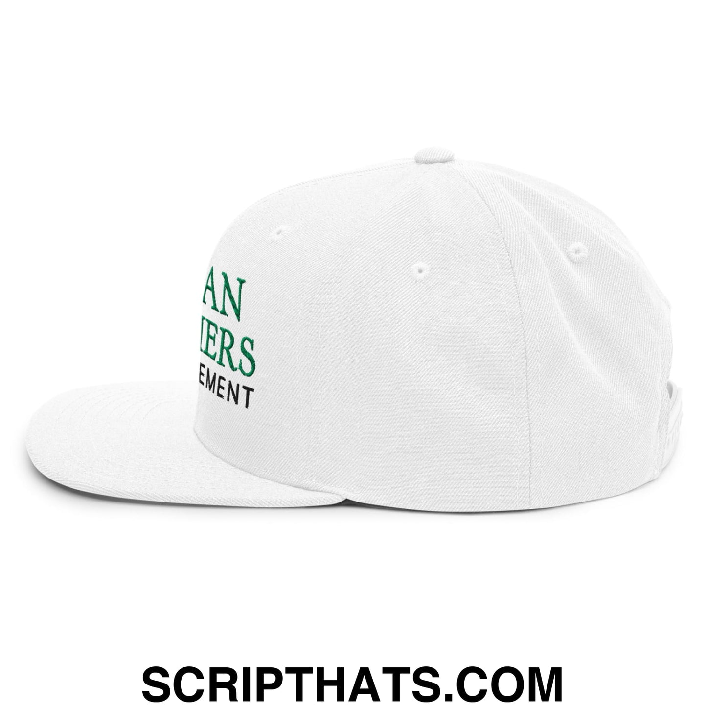 Lehman Brothers Risk Management Embroidered Flat Bill Brim Snapback Hat White