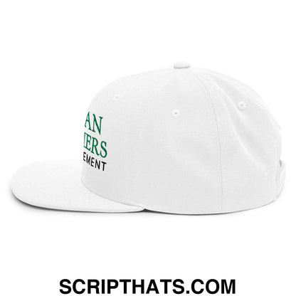 Lehman Brothers Risk Management Embroidered Flat Bill Brim Snapback Hat White