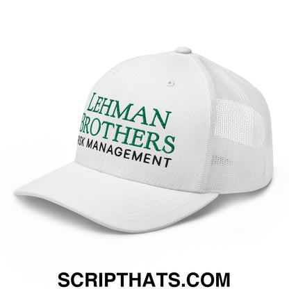 Lehman Brothers Risk Management Embroidered Mesh Trucker Hat White