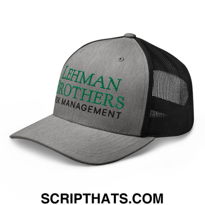Lehman Brothers Risk Management Embroidered Mesh Trucker Hat Heather Black