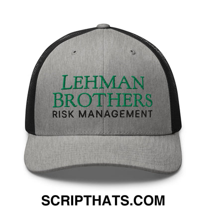 Lehman Brothers Risk Management Embroidered Mesh Trucker Hat Heather Black