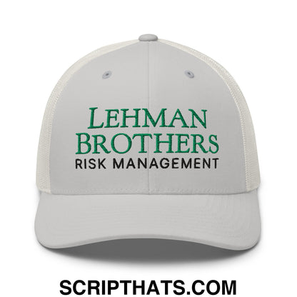 Lehman Brothers Risk Management Embroidered Mesh Trucker Hat Silver