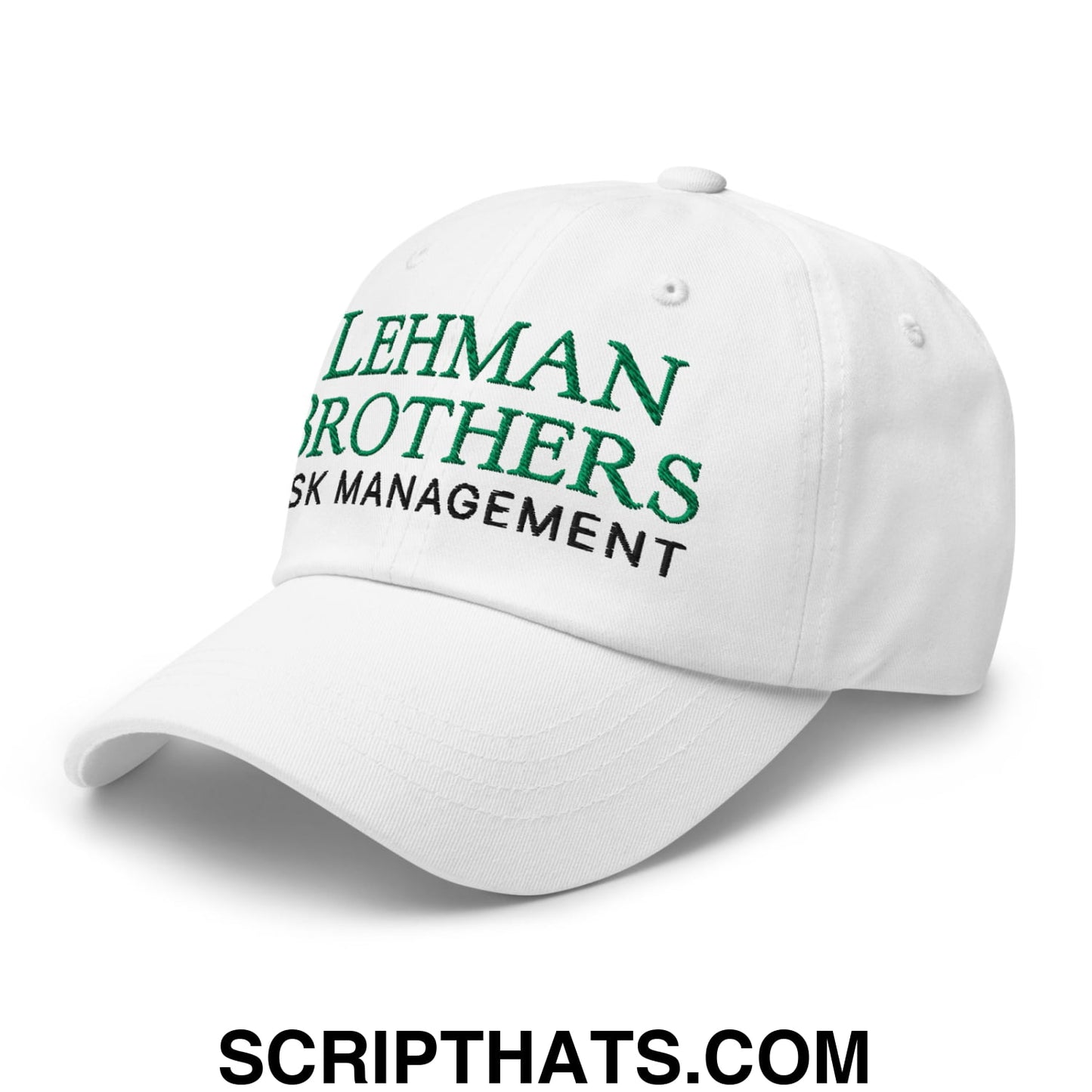 Lehman Brothers Risk Management Embroidered Unstructured Dad Hat White