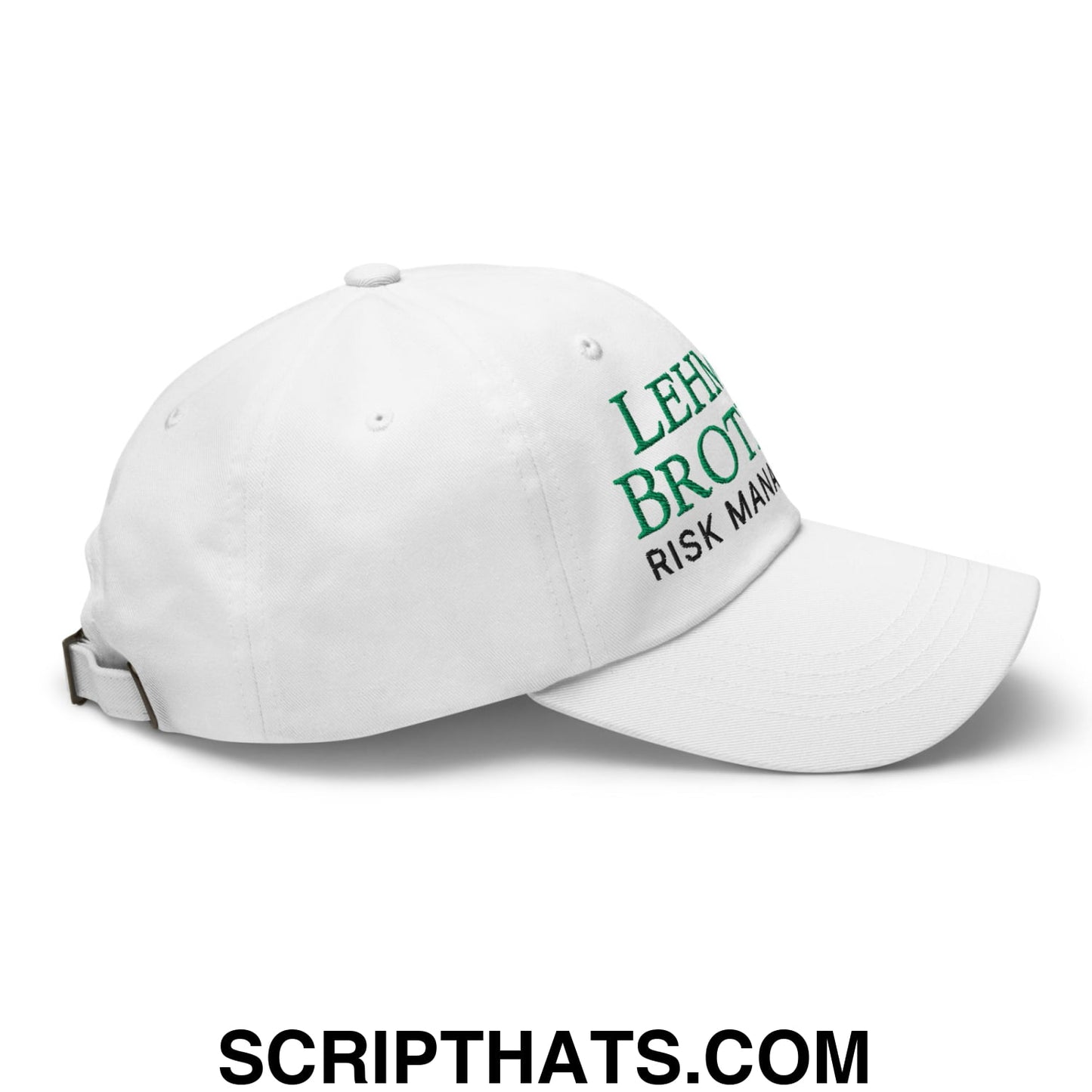 Lehman Brothers Risk Management Embroidered Unstructured Dad Hat White