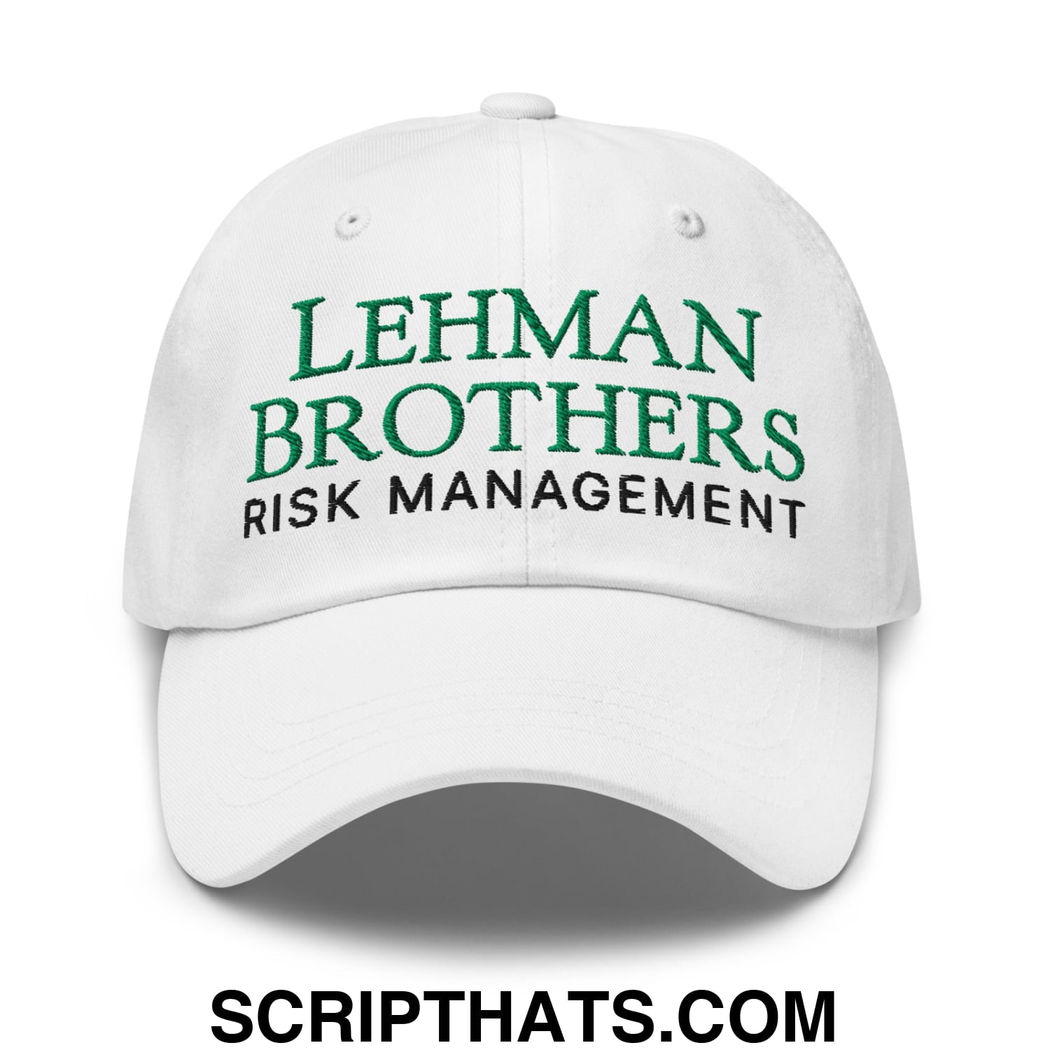 Lehman Brothers Risk Management Embroidered Unstructured Dad Hat White