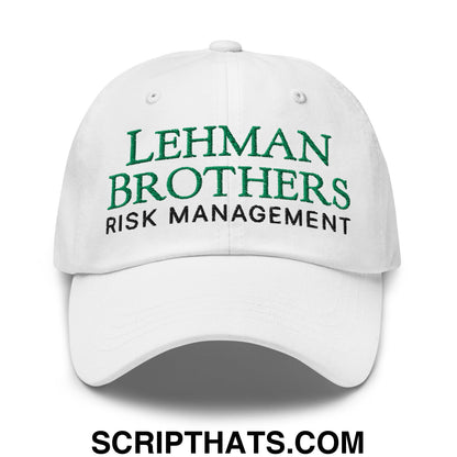 Lehman Brothers Risk Management Embroidered Unstructured Dad Hat White