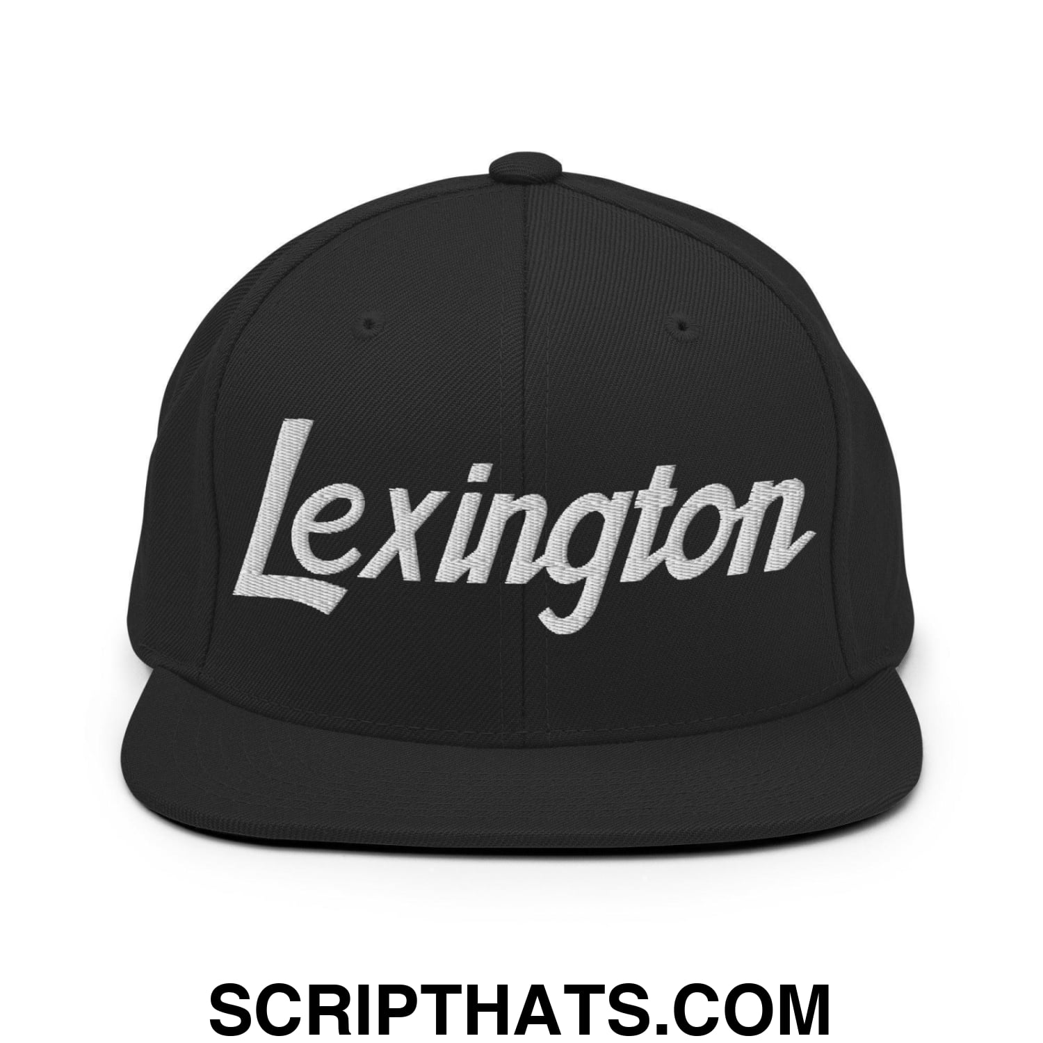 Lexington Script Snapback Hat Black