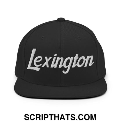 Lexington Script Snapback Hat Black