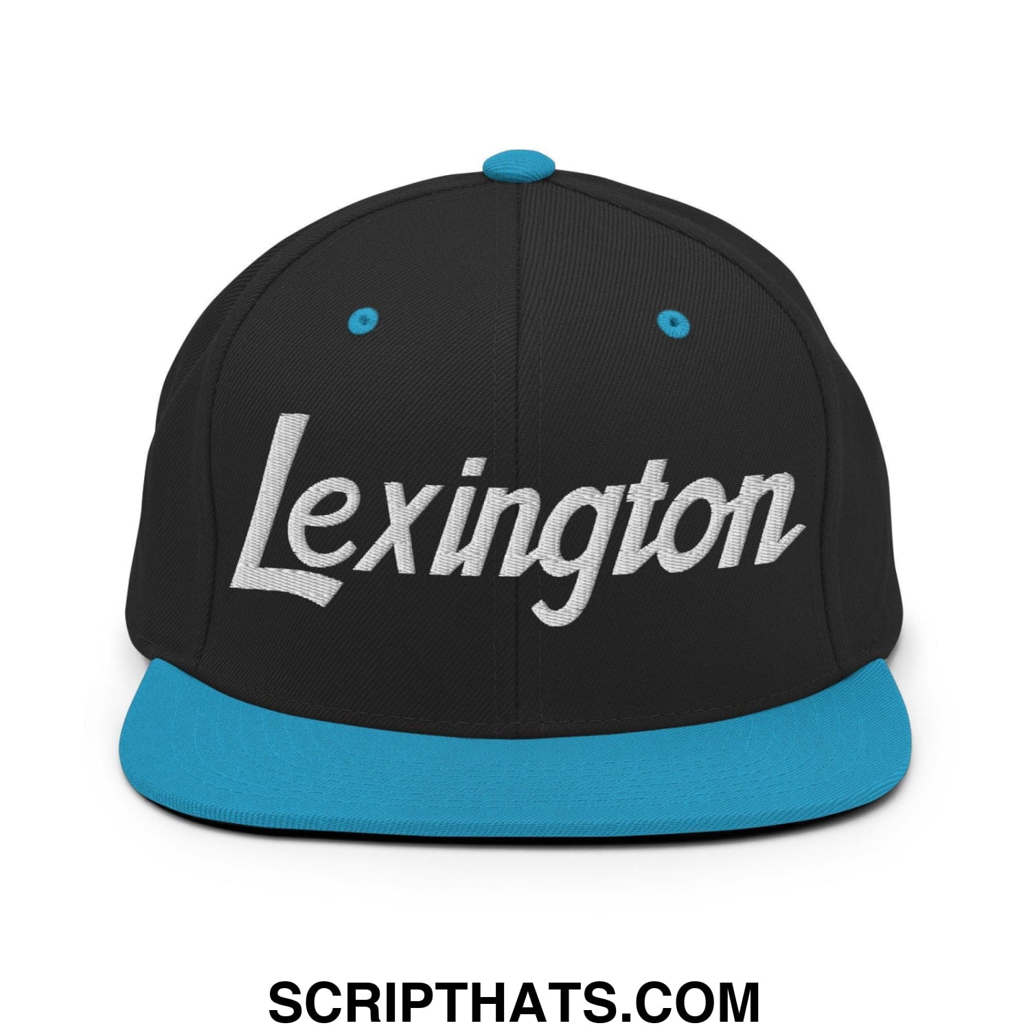 Lexington Script Snapback Hat Black Teal