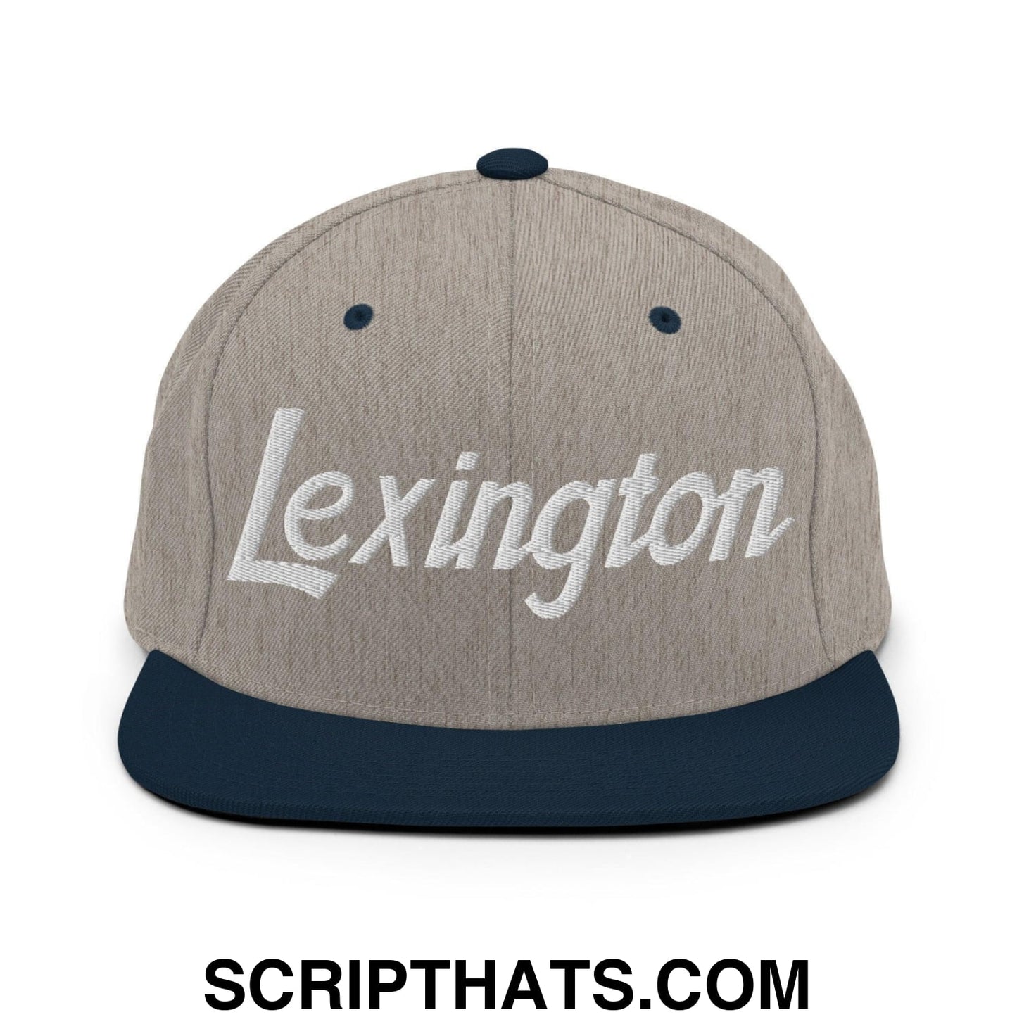 Lexington Script Snapback Hat Heather Grey Navy