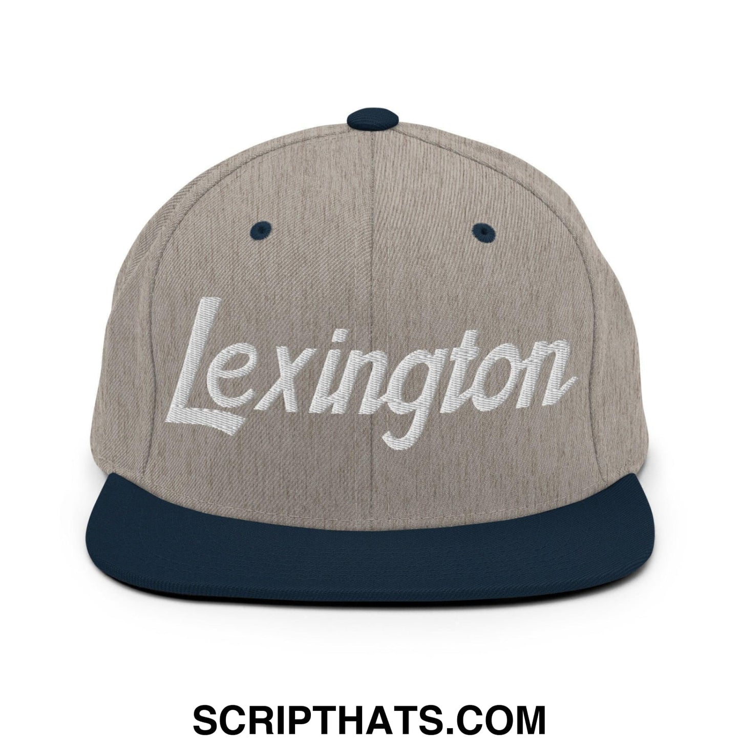 Lexington Script Snapback Hat Heather Grey Navy