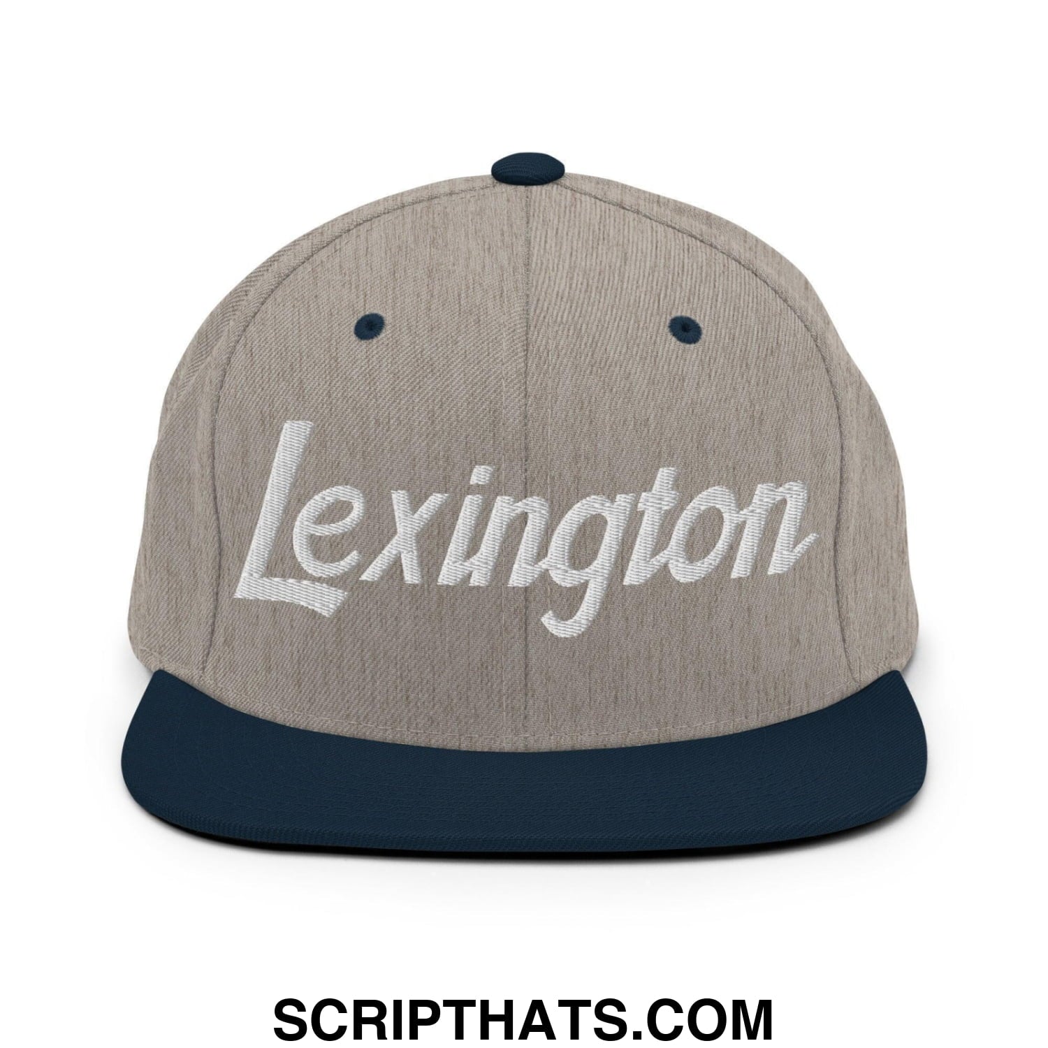Lexington Script Snapback Hat Heather Grey Navy