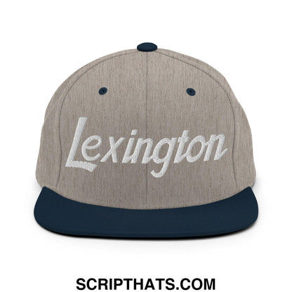 Lexington Script Snapback Hat Heather Grey Navy