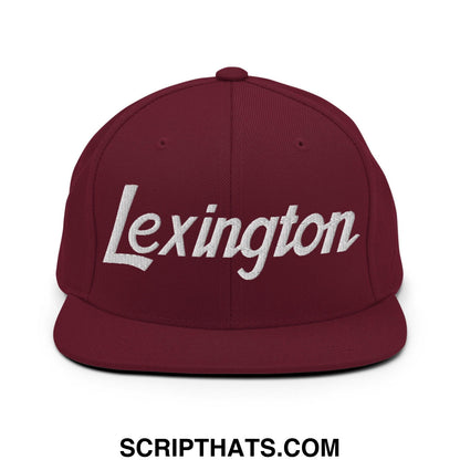 Lexington Script Snapback Hat Maroon