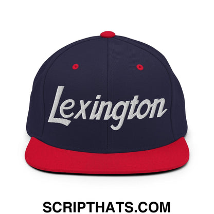 Lexington Script Snapback Hat Navy Red