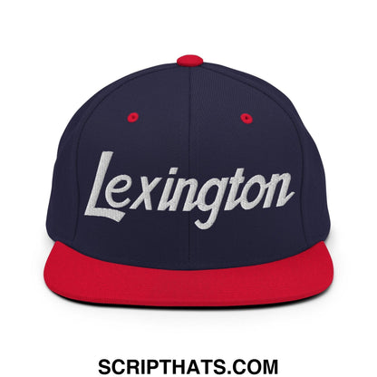 Lexington Script Snapback Hat Navy Red